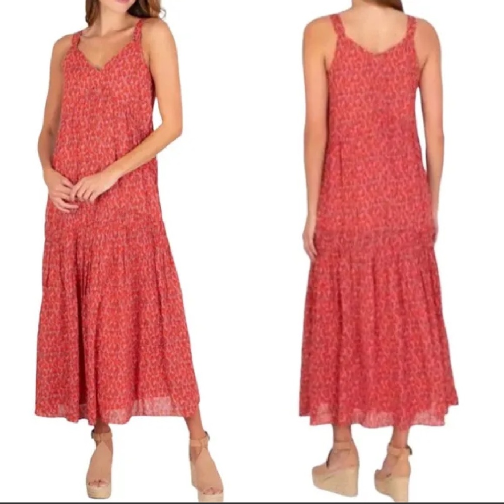 Joie Bondi cotton red maxi slip dress sz XXL sundress lined